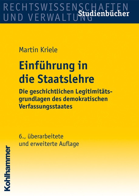 Einführung in die Staatslehre - Martin Kriele