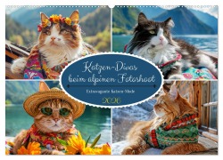 Cover-Bild zum Titel 'Katzen-Divas beim alpinen Fotoshoot. Extravagante Katzenmode (Wandkalender 2026 DIN A2 quer), CALVENDO Monatskalender' von 'Rose Hurley'