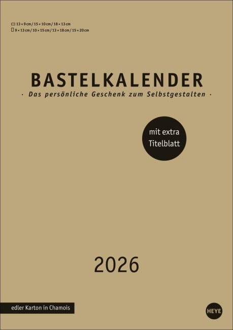 Premium-Bastelkalender gold A4 2026 - 