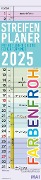Streifenplaner Farbenfroh 2025 - Streifen-Kalender 11,3x49x5 cm - Küchenkalender - Wandplaner - Alpha Edition - 