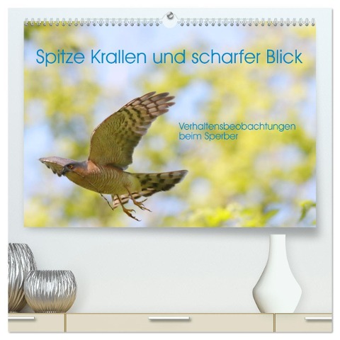 Spitze Krallen und scharfer Blick - Verhalten Sperber (hochwertiger Premium Wandkalender 2024 DIN A2 quer), Kunstdruck in Hochglanz - Hermann Knüwer