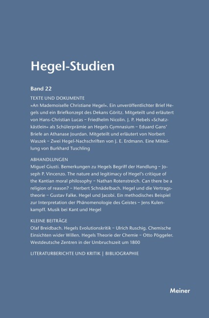 Hegel-Studien / Hegel-Studien Band 22 (1987) - 