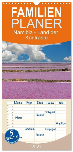 Familienplaner 2027 - Namibia - Land der Kontraste mit 5 Spalten (Wandkalender, 21 x 45 cm) CALVENDO - Tina Olbrich