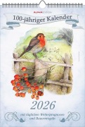 100-jähriger Kalender 2026 - Bildkalender 23,7x34 cm - mit Wetterprognosen, Bauernregeln und liebevollen Illustrationen - Wandkalender - Alpha Edition - 