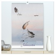 Jahreszeiten in Stil japanischer Malerei - Kunst (hochwertiger Premium Wandkalender 2026 DIN A2 hoch), Kunstdruck in Hochglanz - Eugeniya Kareva