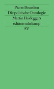 Cover-Bild zum Titel 'Die politische Ontologie Martin Heideggers' von 'Pierre Bourdieu'