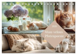 Cover-Bild zum Titel 'Miau-velous Pfotenpoesie (Tischkalender 2026 DIN A5 quer), CALVENDO Monatskalender' von 'Anne Seltmann'