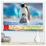 Cover-Bild zum Titel 'Pinguine - ein Jahr voller Meer (hochwertiger Premium Wandkalender 2026 DIN A2 quer), Kunstdruck in Hochglanz' von 'Roder Roder'