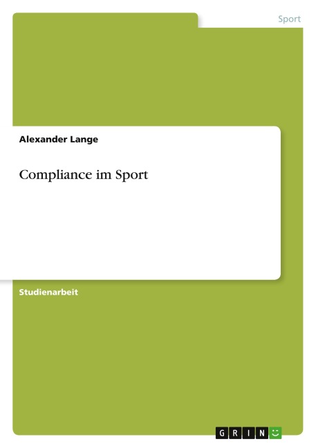 Compliance im Sport - Alexander Lange