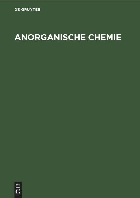 Anorganische Chemie - Erwin Riedel