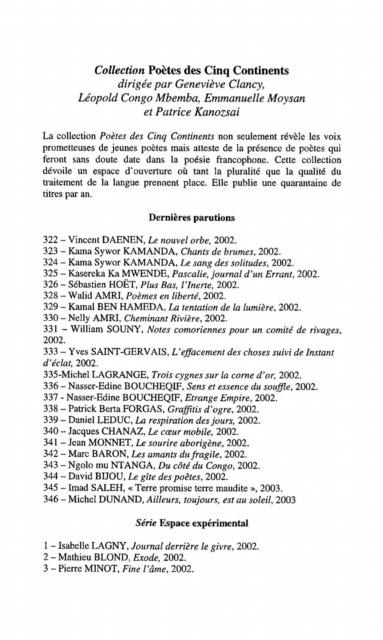 Parole pour epure - de Commines Anne