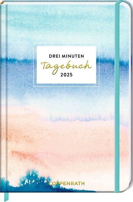 Großer Wochenkalender - 3 Minuten Tagebuch 2025 - Aquarell blau - 