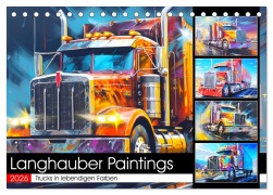 Cover-Bild zum Titel 'Langhauber Paintings. Trucks in lebendigen Farben (Tischkalender 2026 DIN A5 quer), CALVENDO Monatskalender' von 'Rose Hurley'