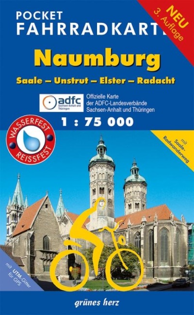 Pocket-Fahrradkarte Naumburg, Saale-Unstrut-Elster-Radacht 1:75.000 - 