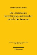 Cover-Bild zum Titel 'Die Grundrechtsberechtigung ausländischer juristischer Personen' von 'Hendrik Philip Ehlers'
