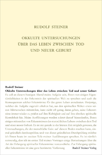 Okkulte Untersuchungen über das Leben zwischen Tod und neuer Geburt - Rudolf Steiner