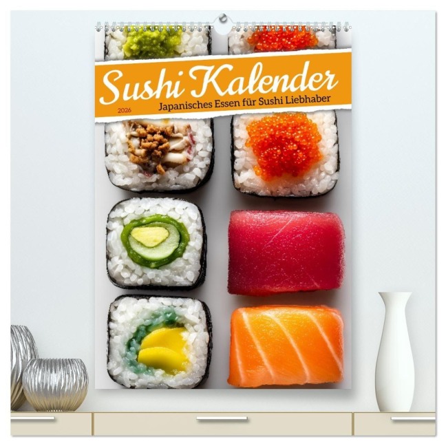 Sushi Kalender - Japanisches Essen für Sushi Liebhaber (hochwertiger Premium Wandkalender 2026 DIN A2 hoch), Kunstdruck in Hochglanz - Mb Fotografie