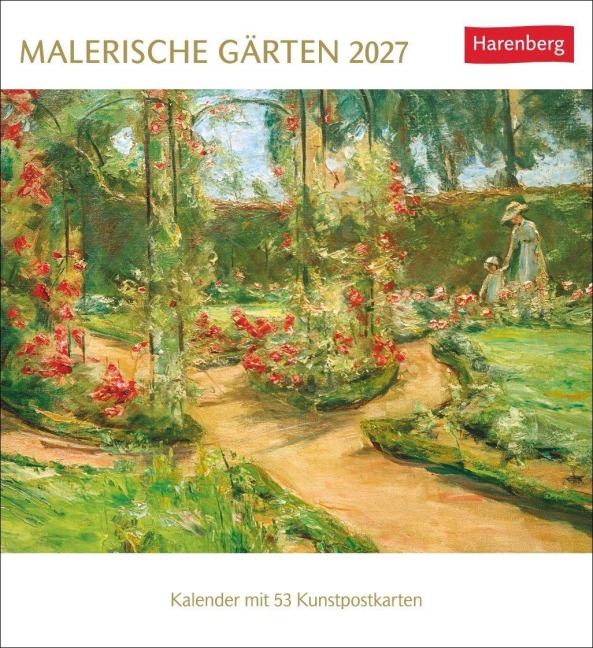 Malerische Gärten Postkartenkalender 2027 - Kalender mit 53 Kunstpostkarten - 
