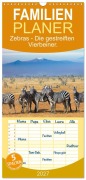 Cover-Bild zum Titel 'Familienplaner 2027 - Zebras - Die gestreiften Vierbeiner. mit 5 Spalten (Wandkalender, 21 x 45 cm) CALVENDO' von 'M. Scott'