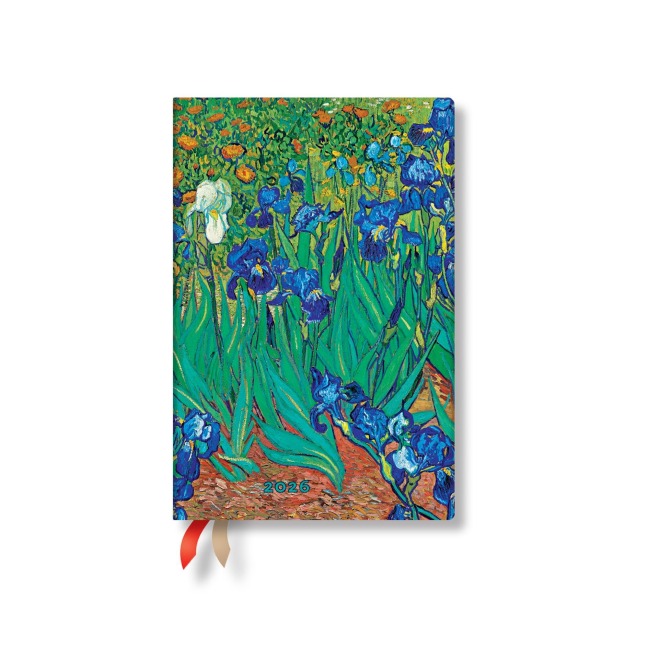 Paperblanks 2026 Van Gogh's Irises Van Gogh's Irises 12-Month Planner Mini Horizontal Elastic Band 160 Pg 100 GSM - 