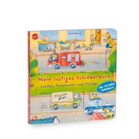 Mein lustiges Schieberbuch. Laster, Feuerwehr und Polizei - Dirk Hennig