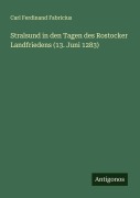 Cover-Bild zum Titel 'Stralsund in den Tagen des Rostocker Landfriedens (13. Juni 1283)' von 'Carl Ferdinand Fabricius'