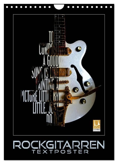 Rockgitarren Textposter (Wandkalender 2024 DIN A4 hoch), CALVENDO Monatskalender - Renate Bleicher