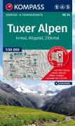 Cover-Bild zum Titel 'KOMPASS Wanderkarte 34 Tuxer Alpen, Inntal, Wipptal, Zillertal 1:50.000' von ''