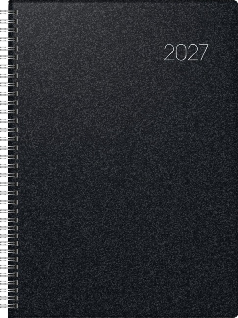 BRUNNEN 1078765907 Buchkalender Mod. 787 2027 A4, Kunststoff, schwarz - 