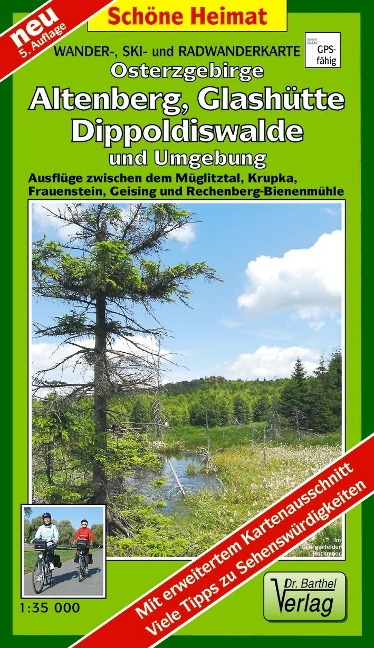 Osterzgebirge. Altenberg, Glashütte, Dippoldiswalde und Umgebung 1 : 35 000. Wander-, Ski- und Radwanderkarte - 