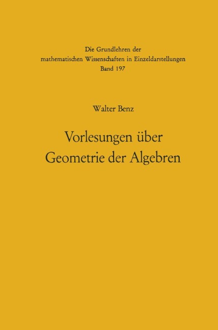 Vorlesungen über Geometrie der Algebren - Walter Benz