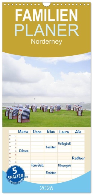Familienplaner 2026 - Norderney - von barfuß bis Lackschuh mit 5 Spalten (Wandkalender, 21 x 45 cm) CALVENDO - Philipp Weber