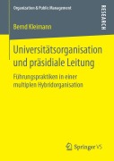 Cover-Bild zum Titel 'Universitätsorganisation und präsidiale Leitung' von 'Bernd Kleimann'
