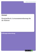 Cover-Bild zum Titel 'Proteineblock. Lernzusammenfassung für die Klausur' von 'Lise Meitner'