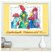 Cover-Bild zum Titel 'Kunterbunte Hühnerwelt (hochwertiger Premium Wandkalender 2026 DIN A2 quer), Kunstdruck in Hochglanz' von 'Britta Berkenkamp'