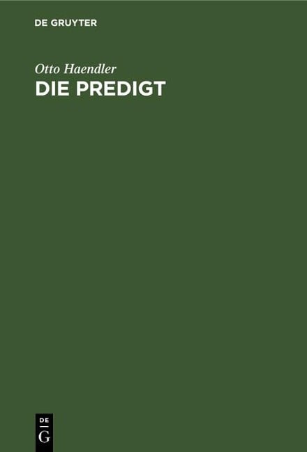 Die Predigt - Otto Haendler