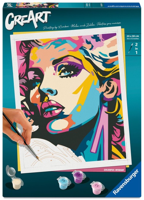 CreArt, Malen nach Zahlen Adults Trend - Farbenfrohe Frau - 