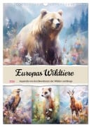 Europas Wildtiere. Aquarelle von den Bewohnern der Wälder und Berge (Wandkalender 2026 DIN A3 hoch), CALVENDO Monatskalender - Rose Hurley