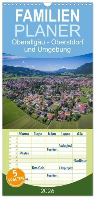 Familienplaner 2026 - Oberallgäu - Oberstdorf und Umgebung mit 5 Spalten (Wandkalender, 21 x 45 cm) CALVENDO - Stefan Mosert