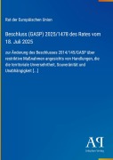 Cover-Bild zum Titel 'Beschluss (GASP) 2025/1478 des Rates vom 18. Juli 2025' von 'Rat der Europäischen Union'