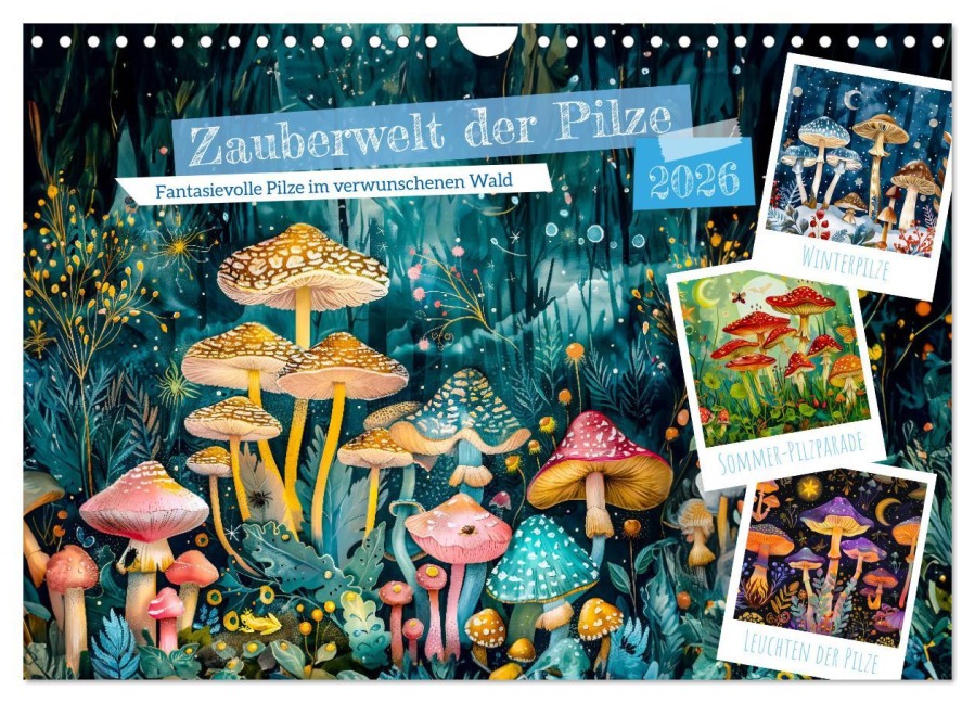 Zauberwelt der Pilze - Fantasievolle Pilze im verwunschenen Wald (Wandkalender 2026 DIN A4 quer), CALVENDO Monatskalender - Anja Frost
