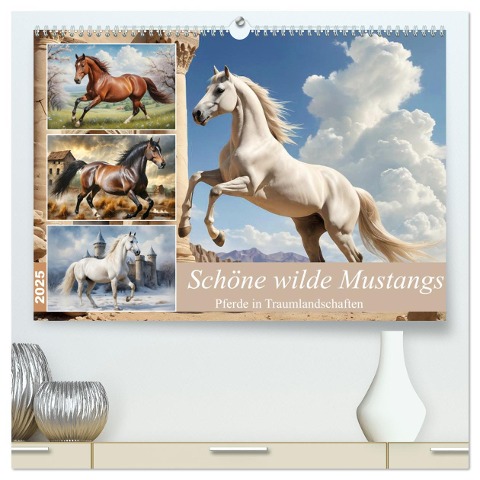 Schöne wilde Mustangs (hochwertiger Premium Wandkalender 2025 DIN A2 quer), Kunstdruck in Hochglanz - Babette Whitter