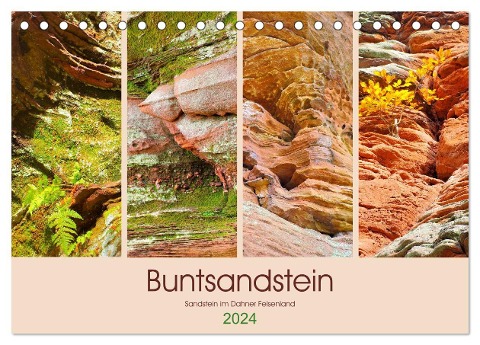 Buntsandstein - Sandstein im Dahner Felsenland (Tischkalender 2024 DIN A5 quer), CALVENDO Monatskalender - LianeM LianeM