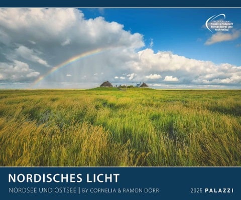 PALAZZI - Nordisches Licht 2025 Wandkalender, 60x50cm, Posterkalender mit faszinierenden Polarlichter, hochwertige Fotografie, eine Reise in die magische Welt des Nordens, internationales Kalendarium - 