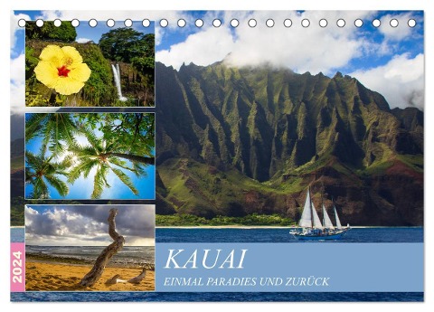 Kauai - Einmal Paradies und zurück (Tischkalender 2024 DIN A5 quer), CALVENDO Monatskalender - Rabea Albilt