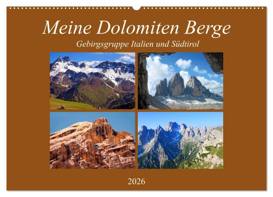 Meine Dolomiten Berge (Wandkalender 2026 DIN A2 quer), CALVENDO Monatskalender - Christa Kramer