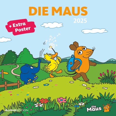 Die Maus 2025 - Broschürenkalender 30x30 cm (30x60 geöffnet) - Kalender mit Platz für Notizen - inkl. Poster - Wandplaner - Bildkalender - Wandkalender - 