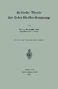 Kritische Theorie der freien Riefler-Hemmung - Hermann Bock