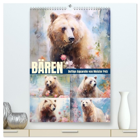 Bären. Duftige Aquarelle von Meister Petz (hochwertiger Premium Wandkalender 2025 DIN A2 hoch), Kunstdruck in Hochglanz - Rose Hurley