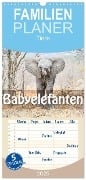 Familienplaner 2025 - Babyelefanten mit 5 Spalten (Wandkalender, 21 x 45 cm) CALVENDO - Robert Styppa